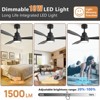 Sofucor 48 Inch Smart Ceiling Fan with Lights and Remote/APP Control Work with Alexa/Google Low Profile Ceiling Fan for Indoor Outdoor Bedroom - 2 of 4