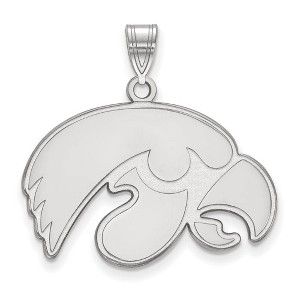 Black Bow Jewelry Sterling Silver Iowa Hawkeyes NCAA Large Pendant - 1 of 3