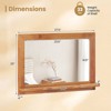 Costway 27.5 x 20 Inch Rectangle Decorative Mirror Farmhouse Wall Mirror with Shelf - 3 of 4