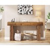 HDZNVF 63 in Extra Long Farmhouse Console Table, Rustic Mix Brown Wooden Rectangular Sofa Table Behind Couch - 4 of 4