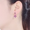 Guili Sterling Silver White Gold Plated Drop Earrings with Colored Cubic Zirconia Accents, A Chic and Elegant Addition to Any Jewelry Collection - 2 of 3