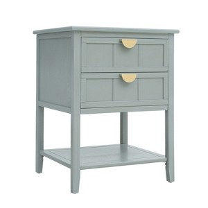 TIRAMISUBEST 2-Drawer American Style End Table,Sturdy and Elegant Storage Solution for Bedroom and Study - 1 of 4