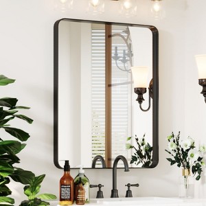 Wall-Mounted Mirror Rectangle Bathroom Vanity Mirrors Framed Mirrors Aluminum Framed Bathroom Mirror - 1 of 4