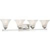 Minka Lavery Modern Wall Light Chrome Hardwired 33 1/4" 4-Light Fixture Clear Pattern Glass Shade for Bathroom Vanity Living Room - 2 of 2