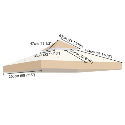 Yescom 8x8 Ft Beige and White 2-Tier Gazebo Top Replacement