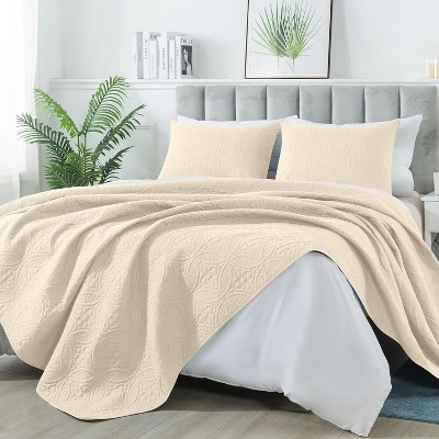 HYLEORY Quilt Set - Soft Lightweight Quilts Reversible Quilted Bedspreads 2 Piece (1 Quilt, 1 or 2 Pillow Sham)