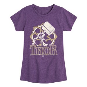 Girls' - Marvel - Thor Norse Fitted Short Sleeve Graphic T-Shirt - 1 of 4