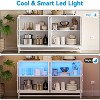 Jojoka Sideboard Buffet Storage Cabinet, Wood Accent Kitchen Coffee Bar Cabinet with 4 Doors - 4 of 4