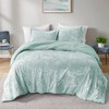 Intelligent Design King/California King Arabella Crushed Velvet Faux Shearling Reversible Comforter Set Aqua: Hypoallergenic Teen Bedding - image 2 of 4