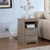 PAGED Nightstand with Storage Drawer and Open Shelf, Modern Wooden Side Table, Bedside Cabinet for Bedroom, Living Room - 2 of 4