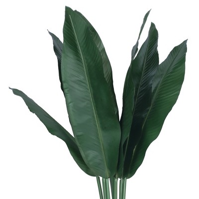 Unique Bargains Plastic Artificial Fake Stem Leaf Branches Decor Green 10 Pcs