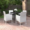 vidaXL 5-Piece Patio Dining Set - Weather-Resistant PE Rattan Chairs and Table with Glass Top, Black and White. - 2 of 4