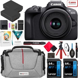 Canon EOS R100 Mirrorless Camera w/ 18-45mm F4.5-6.3 IS STM Lens Kit Essential Bundle - 1 of 4