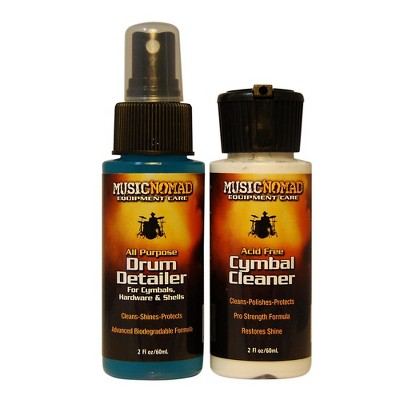 Music Nomad Cymbal Cleaner and Drum Detailer Combo Pack (2 oz.)