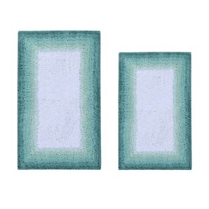 Torrent Collection 2 Piece 100% Soft Cotton Tufted Weave Bath Rug Set, Ombre Pattern, Super Soft & Absorbent, Machine Washable Bathroom Mats - 1 of 4