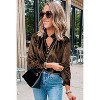 I AM A FASHION JUNKY Desert Palm Frilled Neck Buttoned Front Velvet Top - 3 of 4