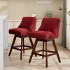 Height Swivel Bar Stools,Stool For Kitchen,Modern Wooden Fabric Bar Stools,High Footstool With Back At The Bar-Cuddlewood - 2 of 4