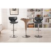 Faux Leather Airlift Swivel Adjustable Barstools, Set of 2 with Chrome Base, Footrest and Plush Cushions for Kitchen, Bar, and Dining - 2 of 4