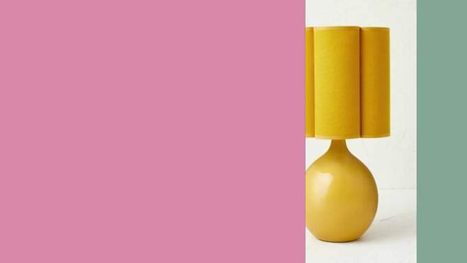 Ceramic Table Lamp with Elongated Shade Yellow (Includes LED Light Bulb) - Opalhouse&#8482; designed with Jungalow&#8482;, 2 of 10, play video