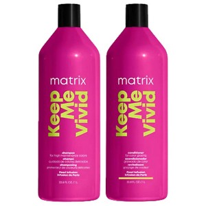 Matrix Keep Me Vivid Shampoo & Keep Me Vivid Conditioner (33.8 oz XXL LITER) | Hair Color Protection | Intensive Moisture  - DUO SET Kit - 1 of 4