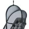 Royal Hampton Patio Hanging Swing Chair | Cushioned Dark Gray Mesh - 4 of 4