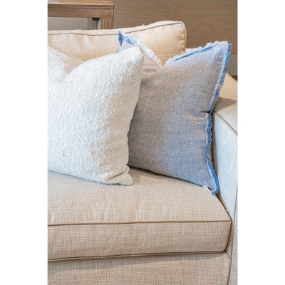 Cozy White Boucle 20x20 Throw Pillow with Polyester Insert