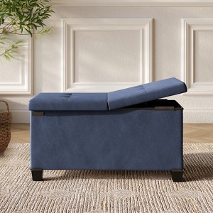 StorageBud Storage Ottoman for Bedroom End of Bed, Faux Leather Storage Bench, Large Storage Ottoman Bench, Entryway Bench with Storage - 1 of 4