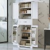 Vynxaria Bathroom Storage Cabinet with Multi-Functional Storage Space, Drawer with Slide Rails, Adjustable Shelf, White - 2 of 4
