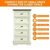 Cabinet Dresser Chest With 5 Drawers, Chest Of Drawers, Bedroom Dresser Beige - 2 of 4
