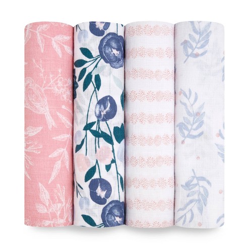 Aden Anais Essentials Swaddle Blankets Flowers Bloom 4pk Target