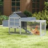 AZL1 Life Concept Pet Crates and Houses 2-Tier Backyard Hen House with Nesting Box, PVC Roof, Easy-Clean Tray, Gray, 79.92"*24.21”*40.16" - 2 of 4