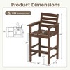 Resenkos Counter Bar Stools Set, Counter Stool Set,Patio HDPE Adirondack Bar Chairs Set of 2 with Wide Armrests-Brown - 3 of 4