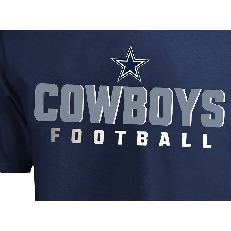 NFL Dallas Cowboys Men's Big & Tall Short Sleeve Cotton T-Shirt, 3 of 4