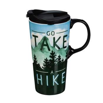 Evergreen Ceramic Travel Cup withbox 17oz. Go Take a Hike