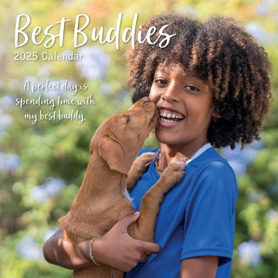 The Gifted Stationery 2025 Square Wall Calendar, Best Buddies, 16-Month Lifestyles Theme with Stickers (12 x 12 In)