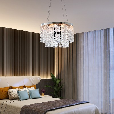 MAYEERTY Modern Crystal Chandelier for Living-Room Round Cristal Lamp Luxury Home Decor Light Fixture
