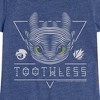 Girls' - How to Train Your Dragon - Toothless Line Art Fitted Short Sleeve Graphic T-Shirt - 2 of 4
