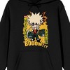 My Hero Academia: Season 1 Katsuki Bakugo chibi, boom!!! font text, logo vertical and kanji name on Black Adult Hoodie - 2 of 4