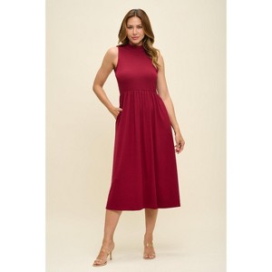 WEST K Women's Bianca Mocke Neck Ribbed Midi Dress - 1 of 4
