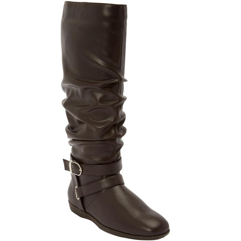 Comfortview Wide Width Arya Wide Calf Slouch Boot Tall Knee High Women's Winter Shoes, 1 of 2