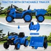 6V Kids Ride on Tractor with Trailer, Electric Tractor for Kids with Horn - 3 of 4