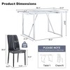 ChicFurnit Dining Sets Modern 7 Piece Faux Marble Dining Table Set with PU Leather Chairs for Kitchen Dining Room, White Black, 39.37"*19.49"*18.5" - 3 of 4