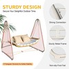 DOMETOUR 2-Seat Outdoor Rattan Porch Swing Chair with Cushions & Pillow, Hanging Hammock for Patio, Backyard, Garden - 2 of 4