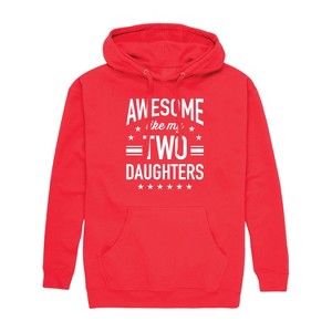 Men's - Instant Message - Awesome Like My 2 Daughters Graphic Fleece Pullover Hoodie - 1 of 4