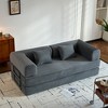 Whisen Convertible Sleeper Sofa Bed, Corduroy Folding Couch, Floor Sofa Lounge Couch with Pillow, Fixed-Shape Frame - 2 of 4