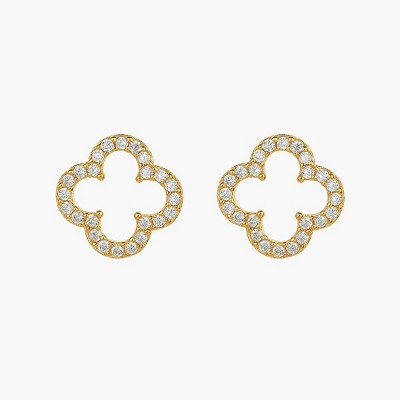 Bearfruit Jewelry 18k Gold Plated Sterling Silver Aria Clover Stud Earrings