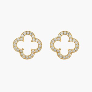 Bearfruit Jewelry 18k Gold Plated Sterling Silver Aria Clover Stud Earrings - 1 of 4