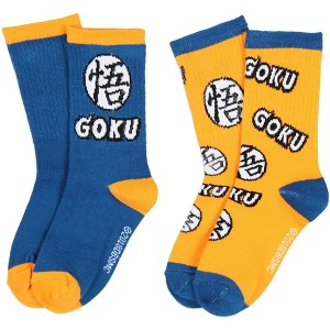 Dragon Ball Z Boys' Socks Goku Kame Symbols 2 Pairs Kids Athletic Crew Socks - 1 of 4