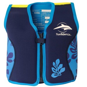 Konfidence Learn to Swim Buoyancy Jacket in Blue Palm - 1 of 4