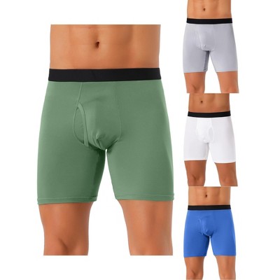 INSPIRE CHIC Men's 4 Pack Lightweight Soft Stretch Open-fly Basic Boxer Briefs